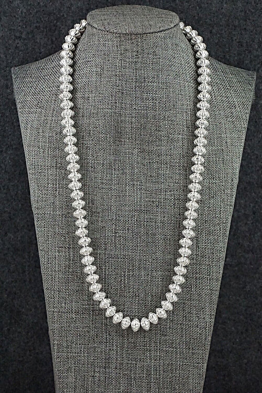 Sterling Silver Navajo Pearl Necklace 22" - Crystal Haley
