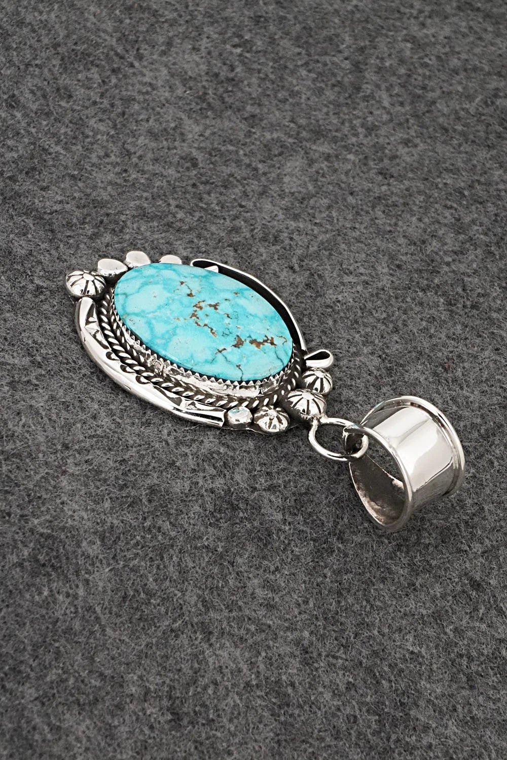 Turquoise & Sterling Silver Pendant - Phil Nez