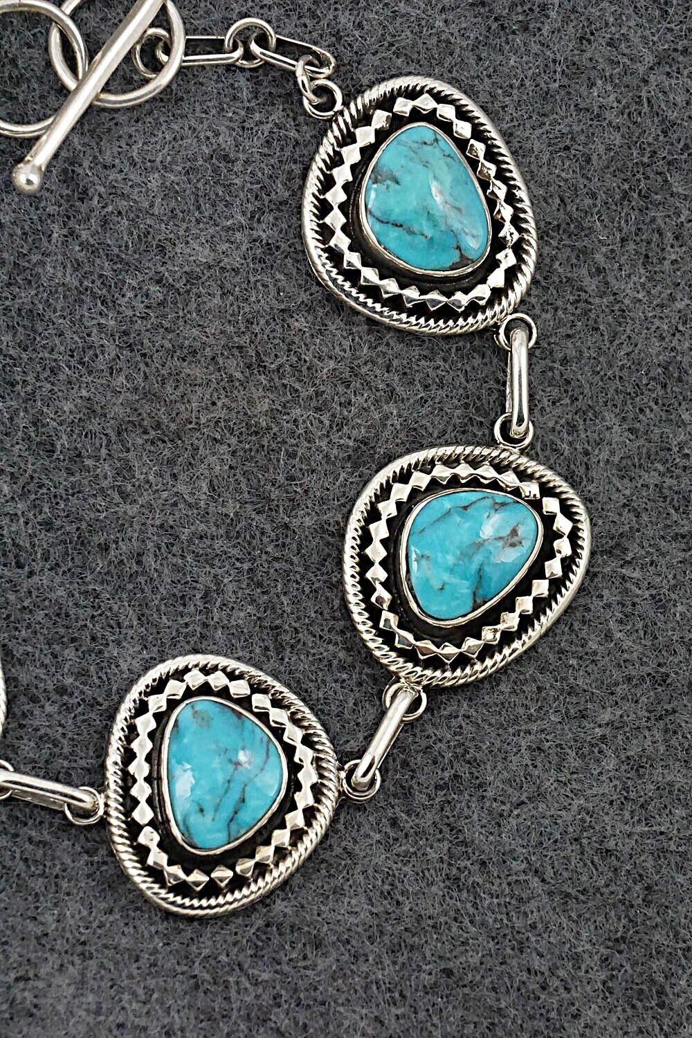 Turquoise & Sterling Silver Link Bracelet - Sheena Jack