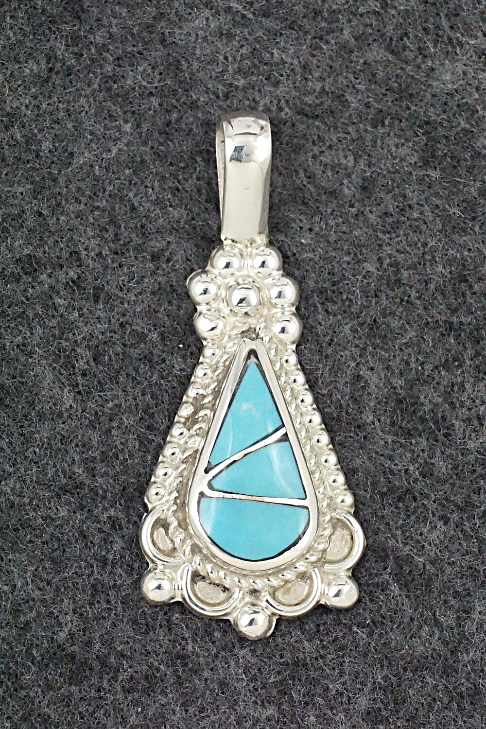 Turquoise & Sterling Silver Pendant - Juanita Yatsatie