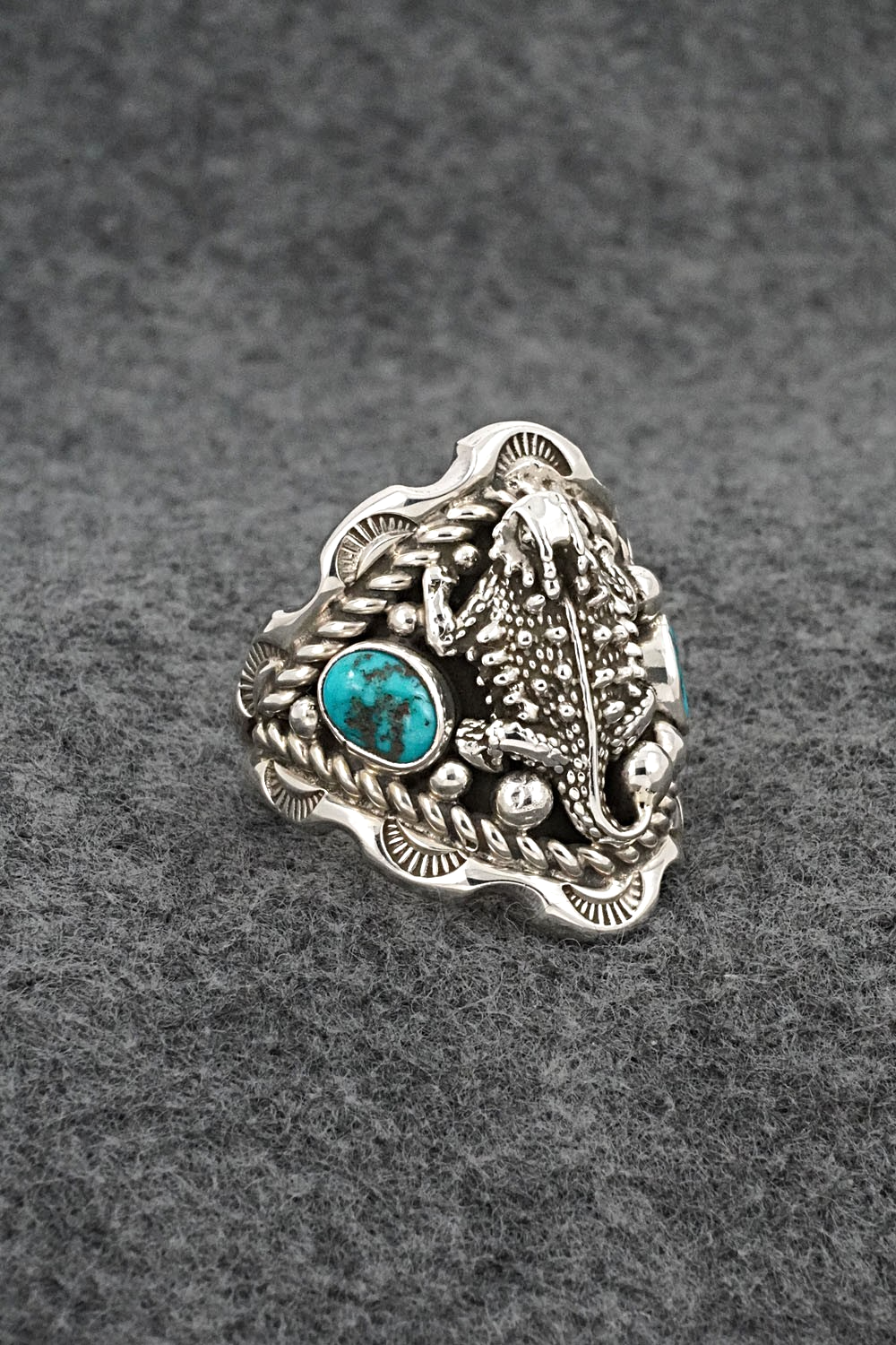 Turquoise & Sterling Silver Ring - Melvin Jones - Size 10.5