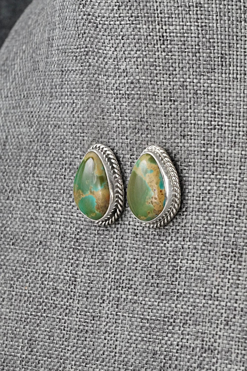 Turquoise & Sterling Silver Earrings - Eugene Gruber