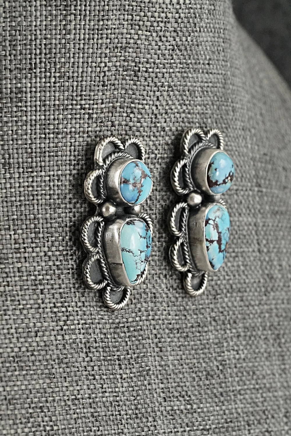 Turquoise & Sterling Silver Squash Blossom Set - Darrin Livingston