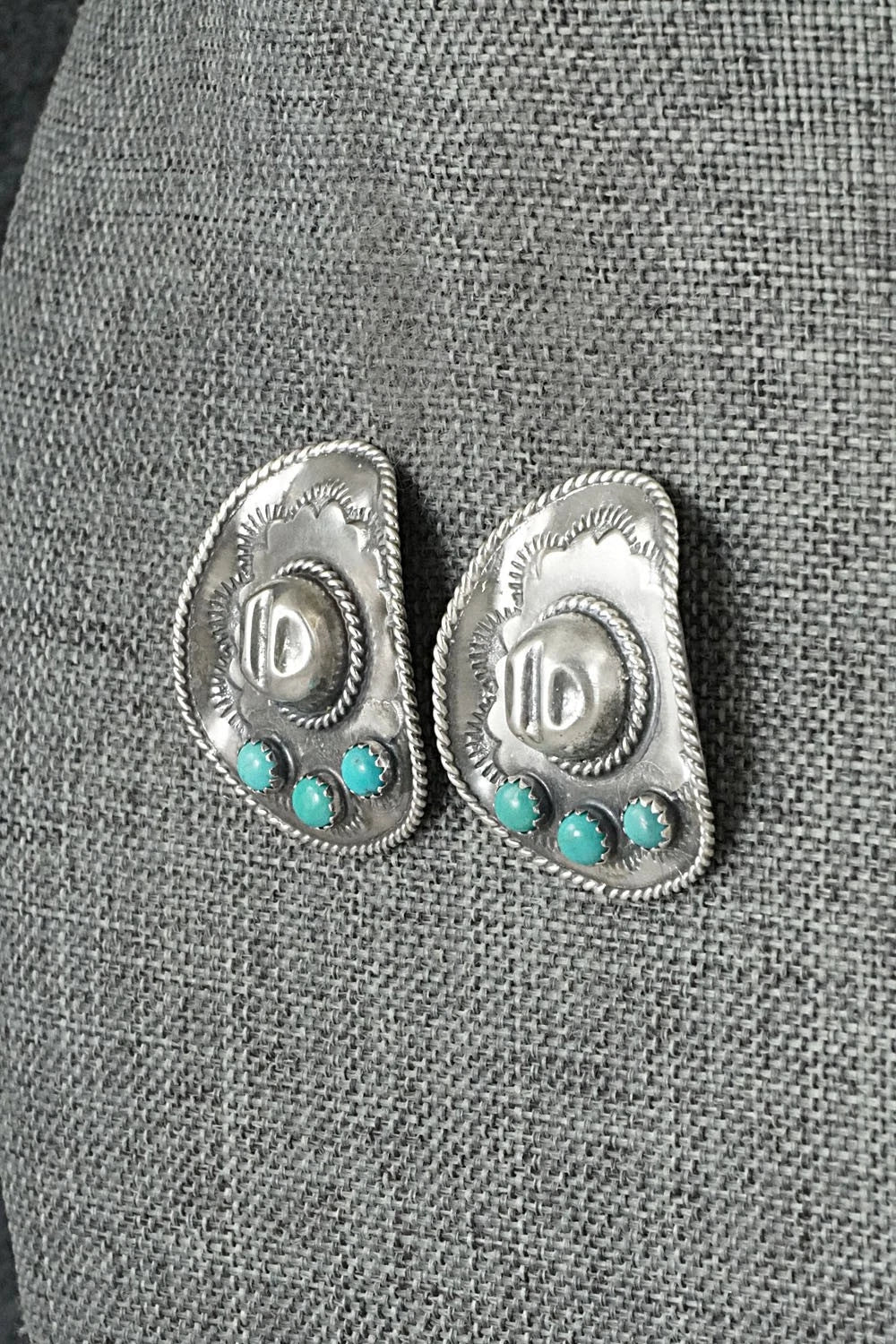Turquoise & Sterling Silver Earrings - Bobby Platero