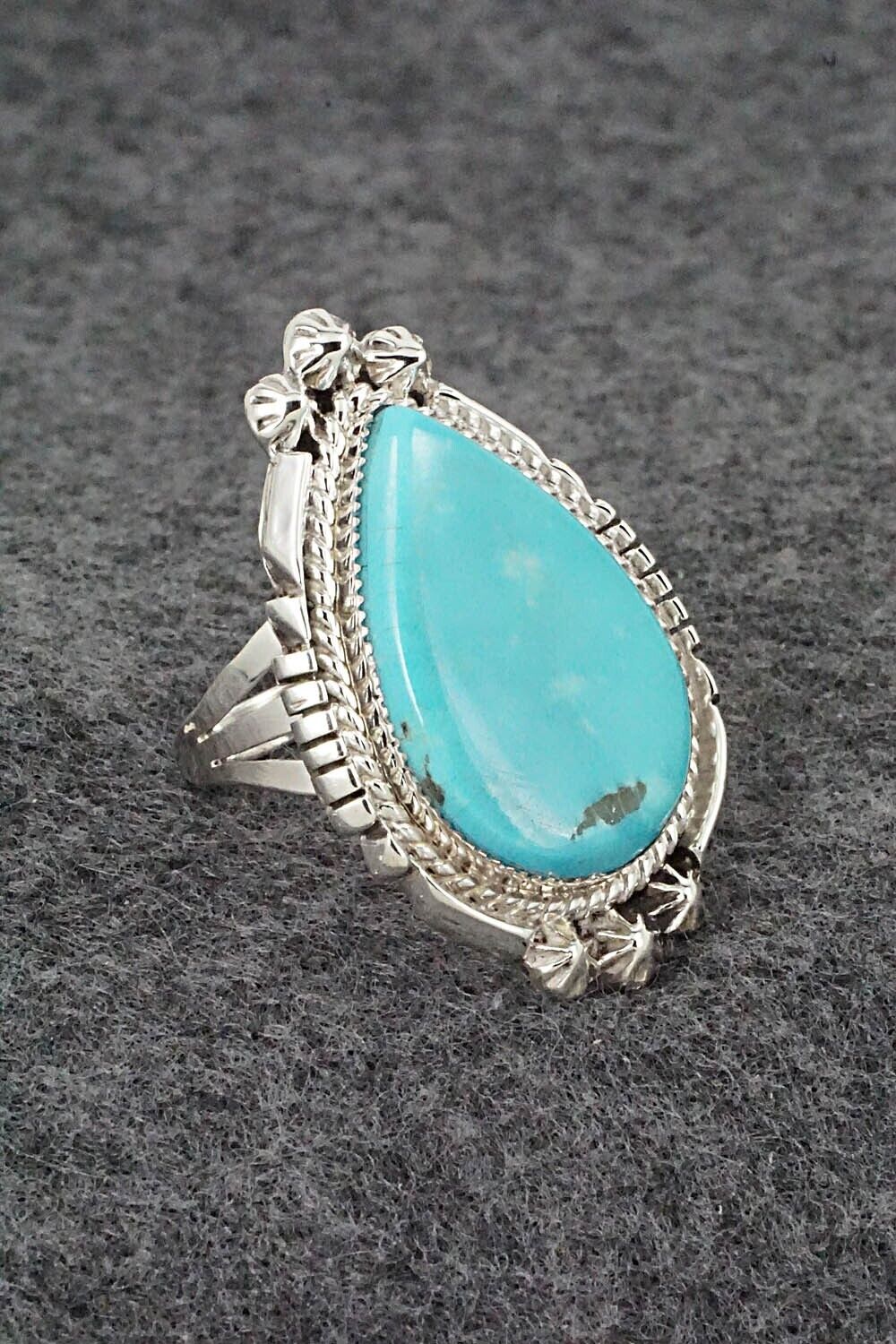 Turquoise & Sterling Silver Ring - Andrew Vandever - Size 7.5