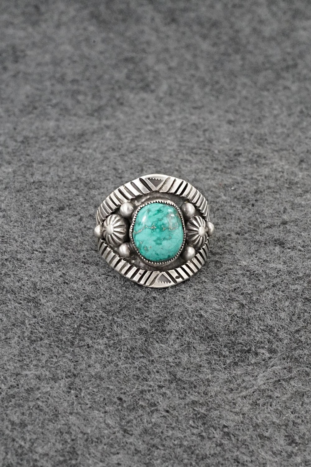 Turquoise & Sterling Silver Ring - Calvin Martinez - Size 8