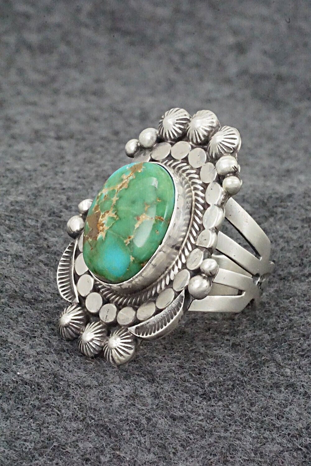 Turquoise & Sterling Silver Ring - Tom Lewis - Size 8
