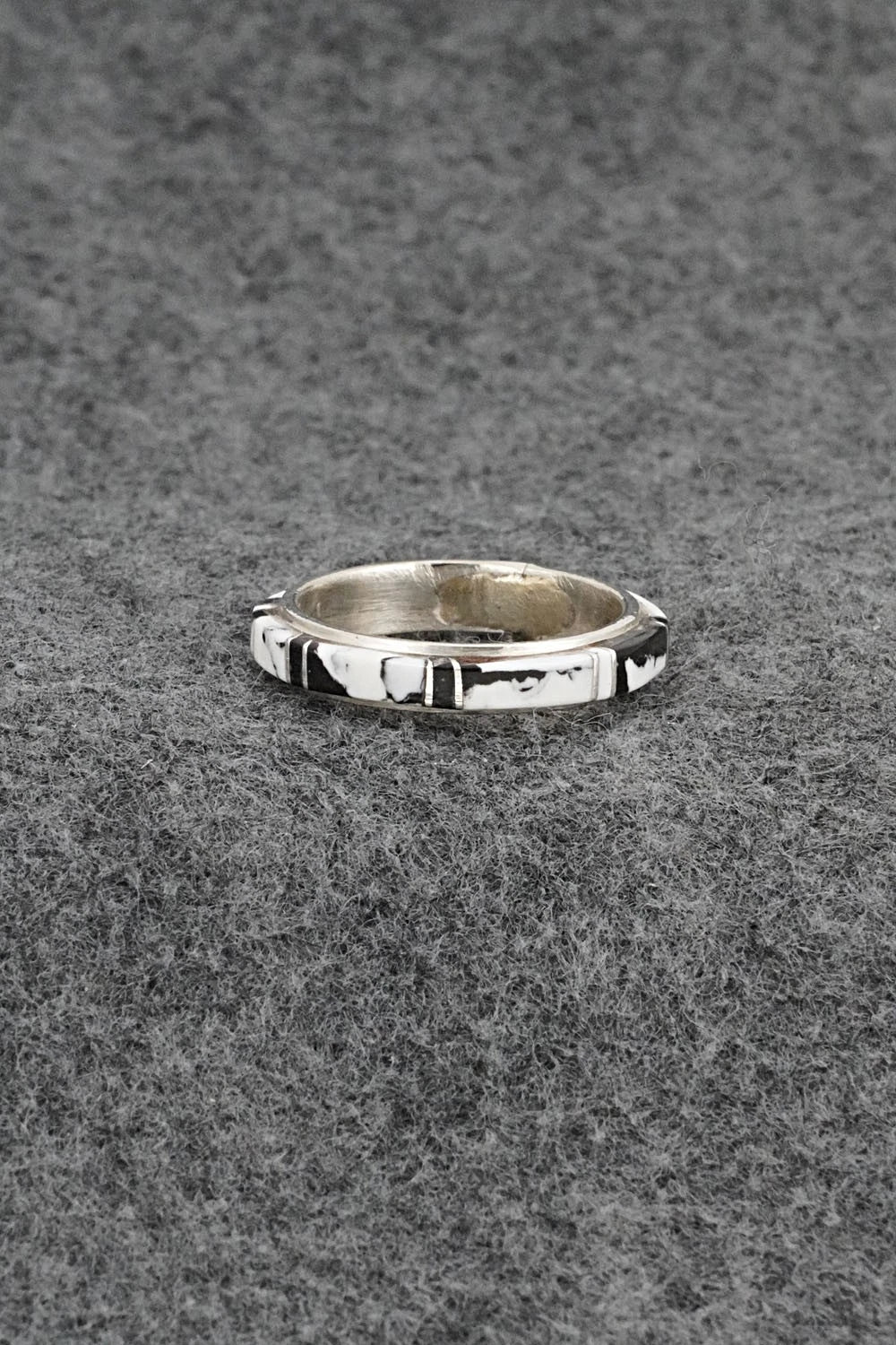 White Buffalo & Sterling Silver Ring - Terrance Panteah - Size 10.5