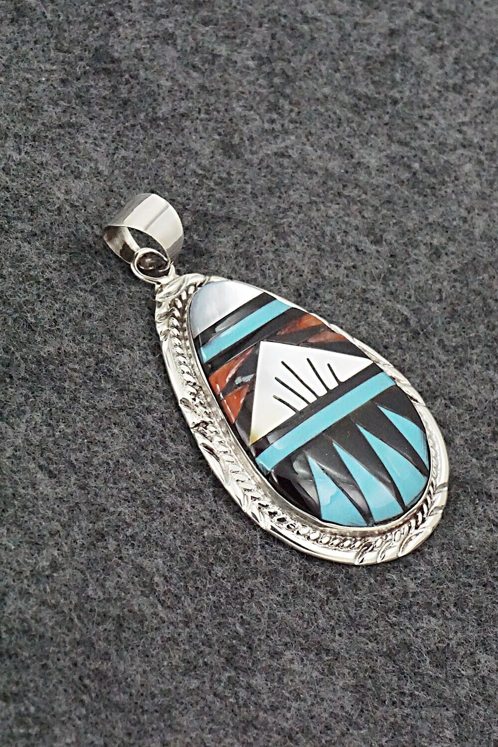 Multi Stone & Sterling Silver Pendant - Gladys Lamy