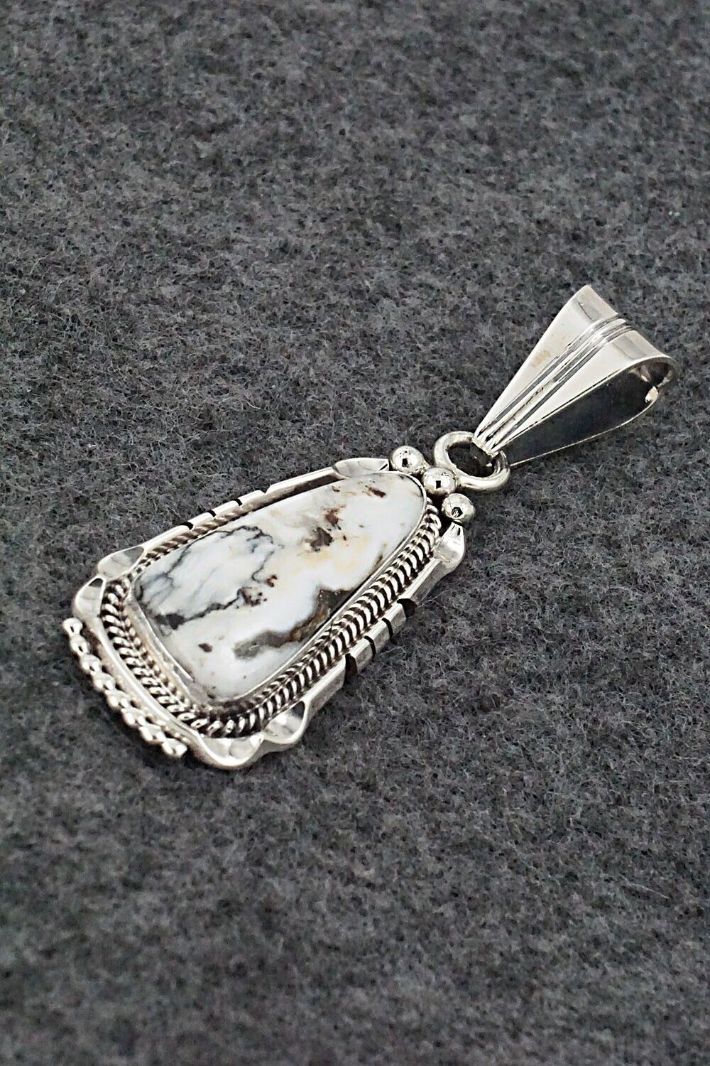 White Buffalo & Sterling Silver Pendant - Samuel Yellowhair