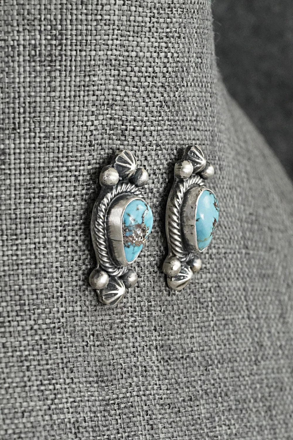 Turquoise & Sterling Silver Necklace and Earrings Set - Darrin Livingston