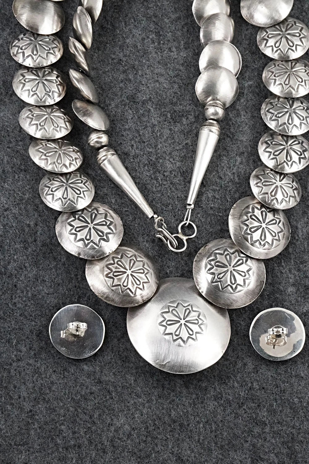 Turquoise & Sterling Silver Necklace and Earrings Set - Tim Thompson