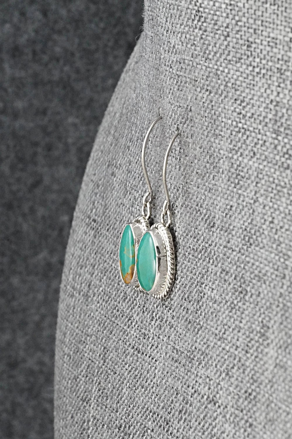 Turquoise & Sterling Silver Earrings - Eugene Gruber