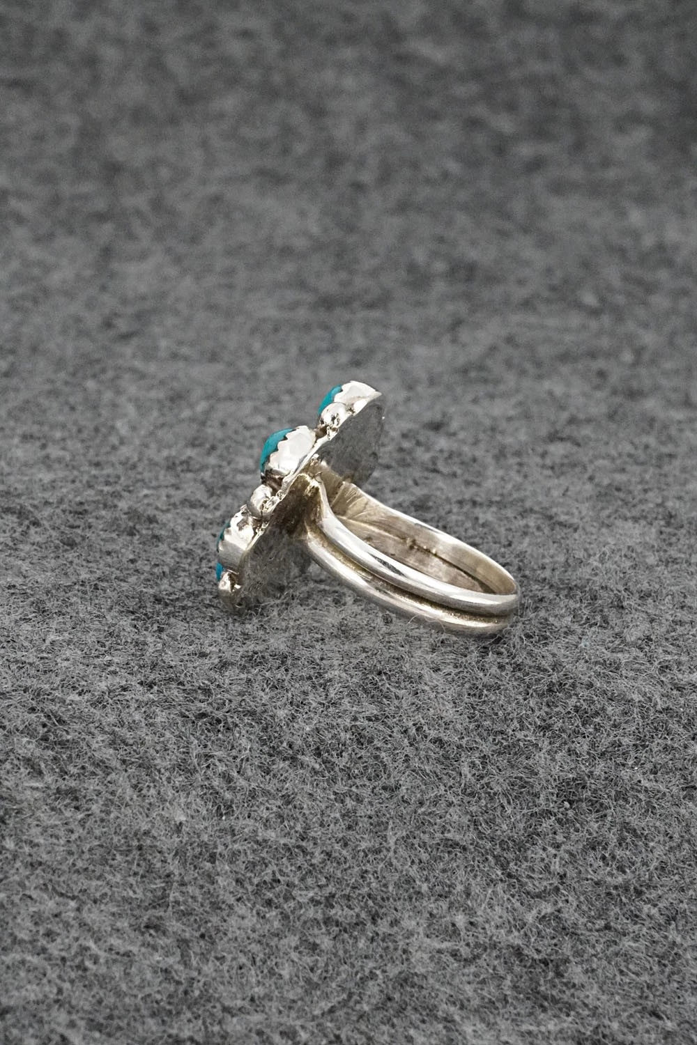 Turquoise & Sterling Silver Ring - Priscilla Reeder - Size 7.5