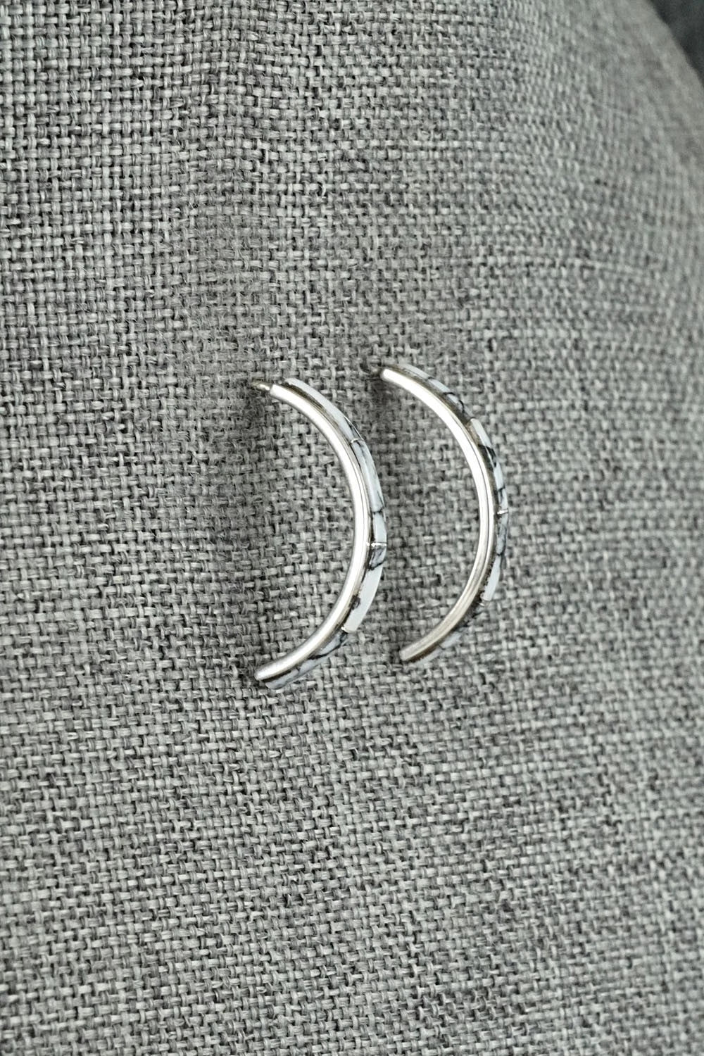 White Buffalo & Sterling Silver Earrings - Nathaniel Johnson