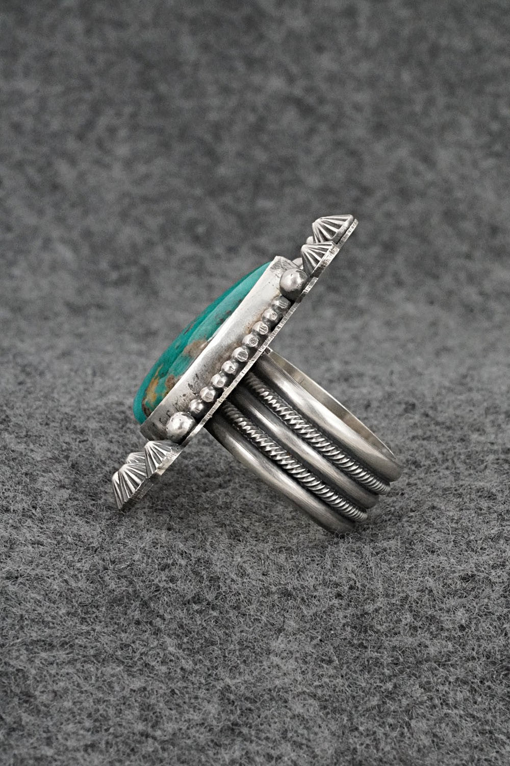Turquoise & Sterling Silver Ring - Michael Calladitto - Size 8.5