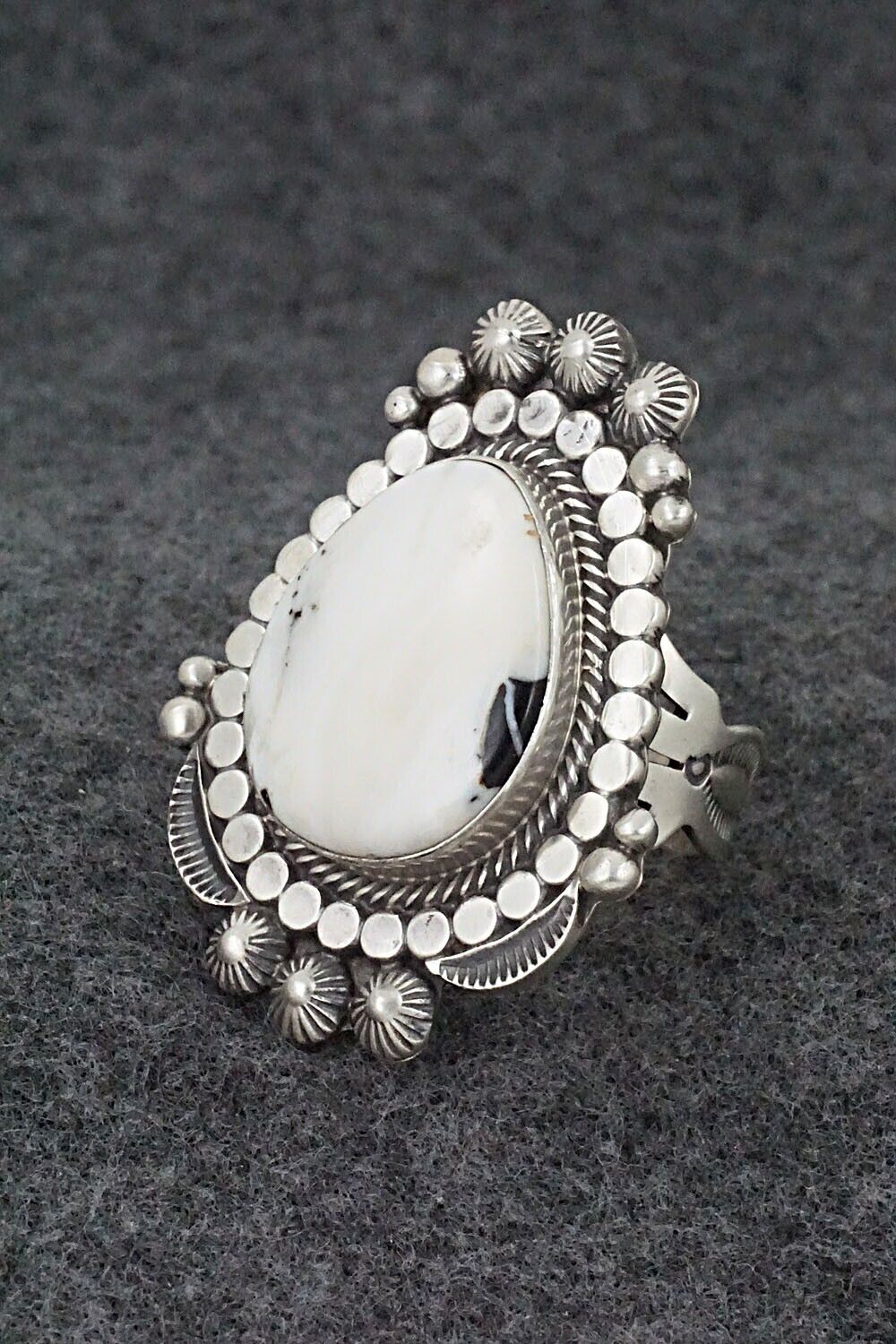 White Buffalo & Sterling Silver Ring - Tom Lewis - Size 9.25