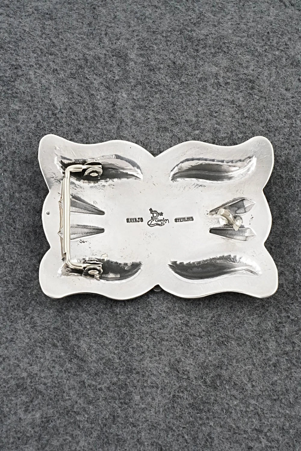 Turquoise & Sterling Silver Belt Buckle - Delbert Gordon