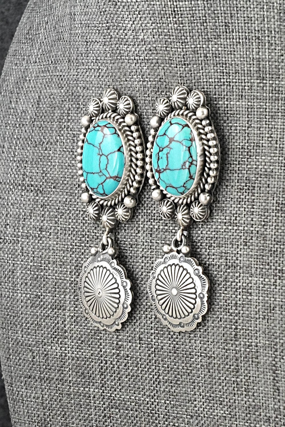 Turquoise & Sterling Silver Earrings - Michael Calladitto