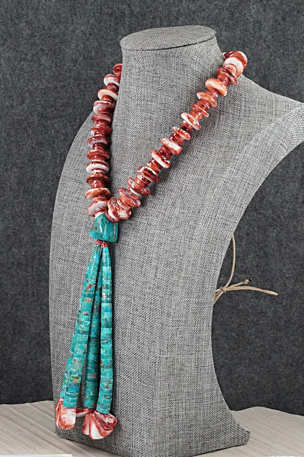 Turquoise & Spiny Oyster Necklace - Lupe Lovato