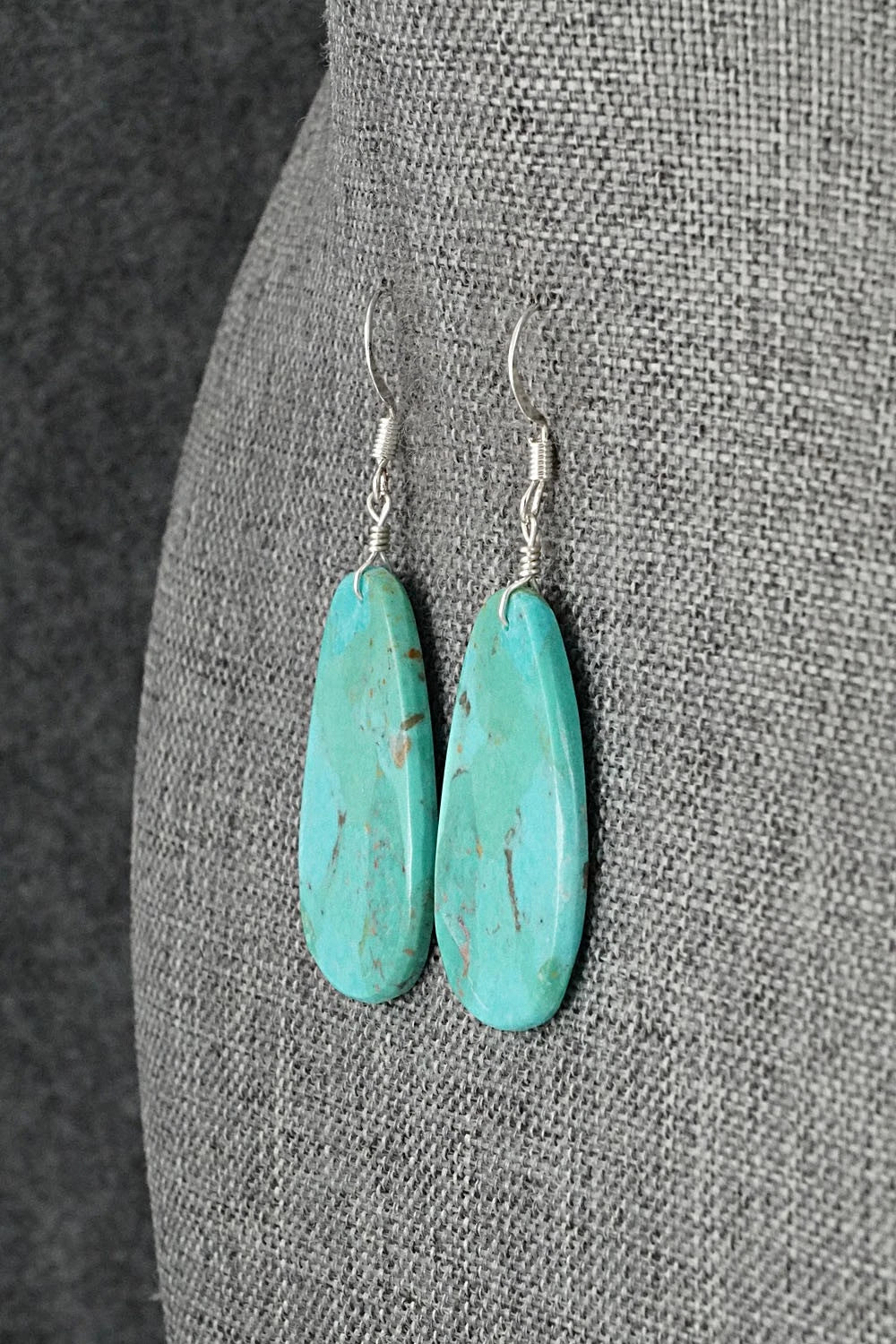 Turquoise & Sterling Silver Earrings - Lupe Lovato