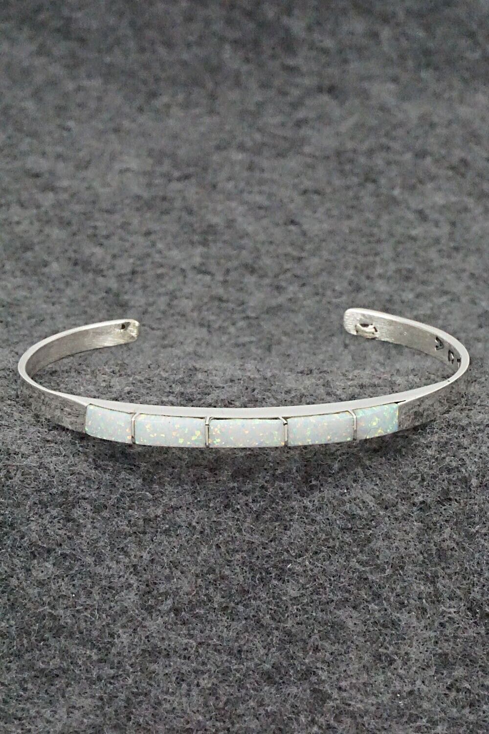 Opalite & Sterling Silver Inlay Bracelet - Phyllis Albert