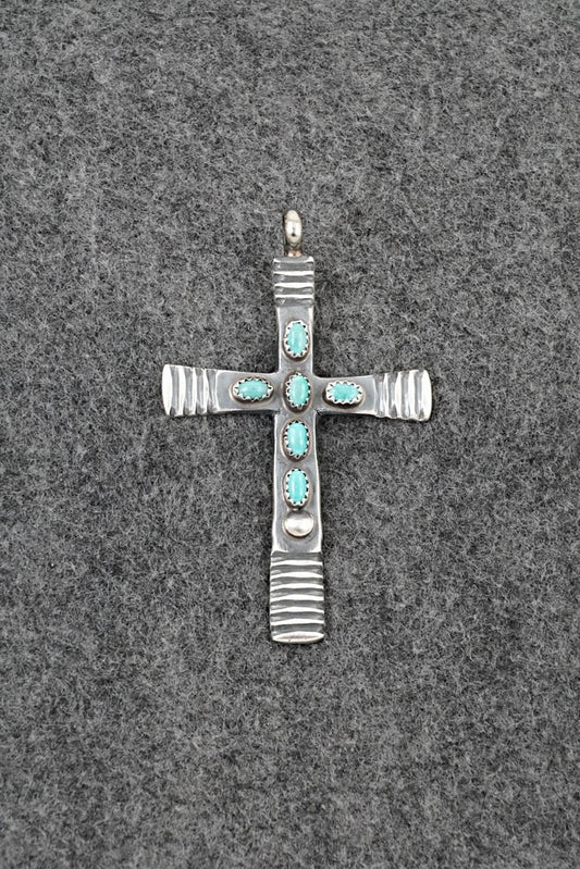 Turquoise & Sterling Silver Pendant - Martha Cayatineto