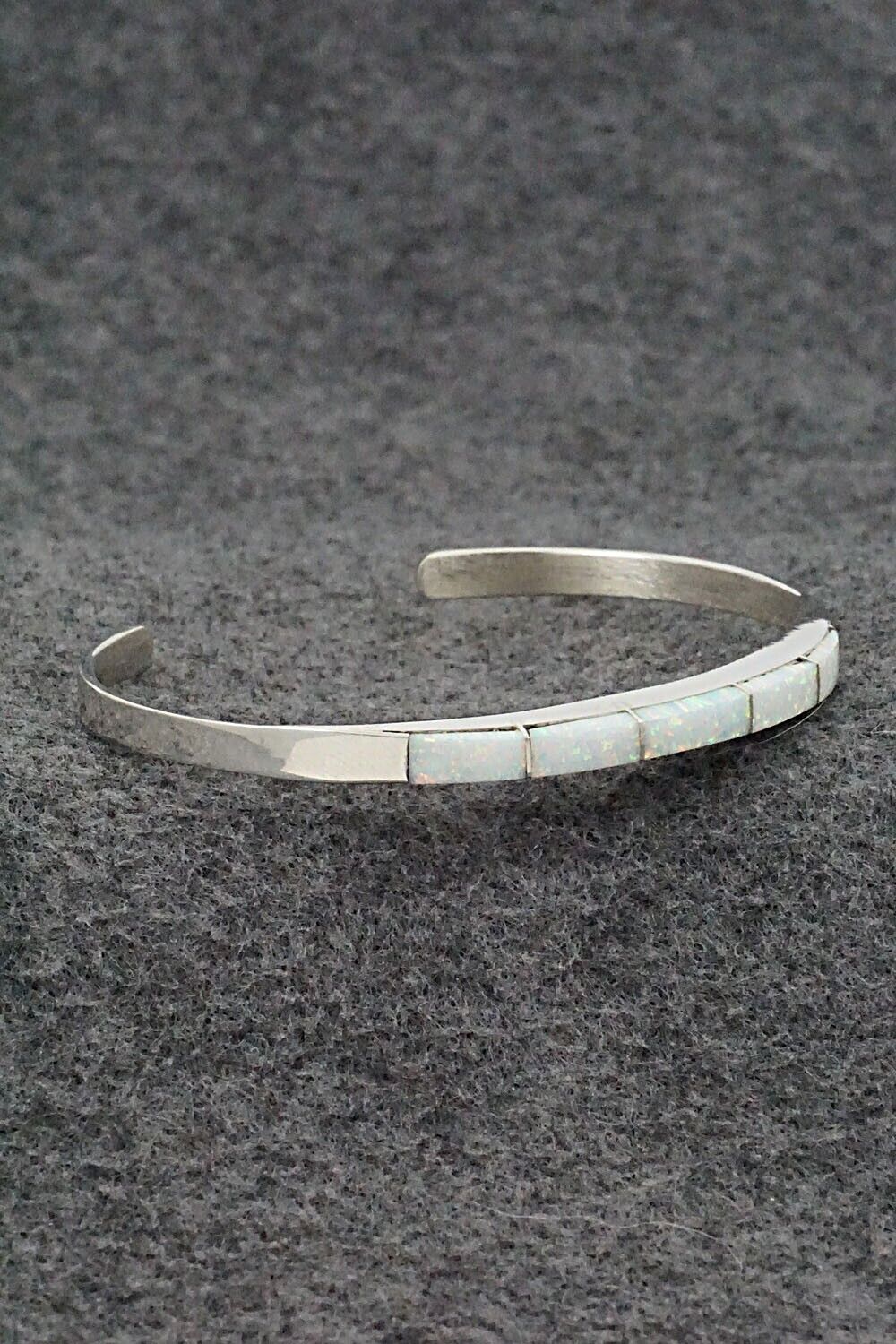 Opalite & Sterling Silver Inlay Bracelet - Phyllis Albert