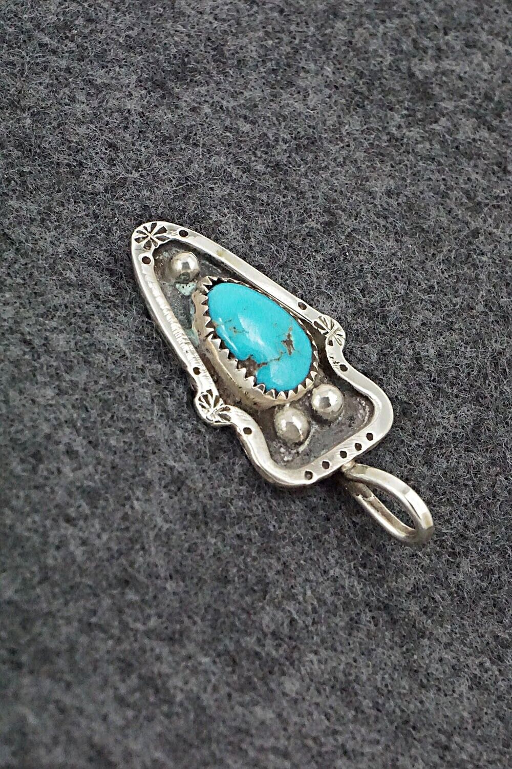 Turquoise & Sterling Silver Pendant - Priscilla Reeder