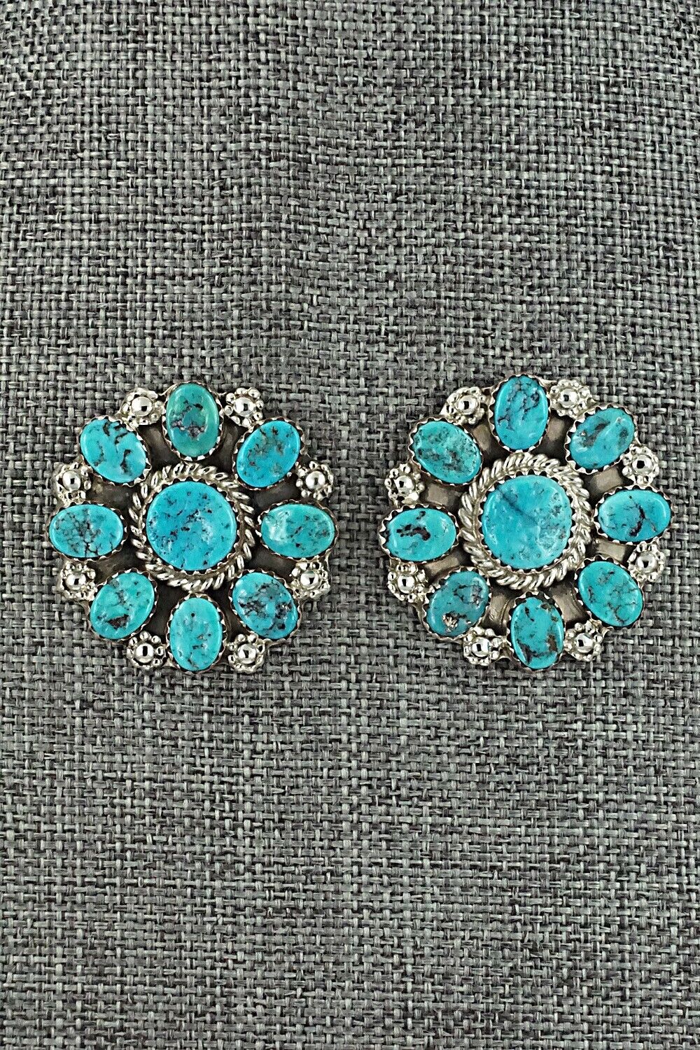 Turquoise & Sterling Silver Earrings - Martin Muskett