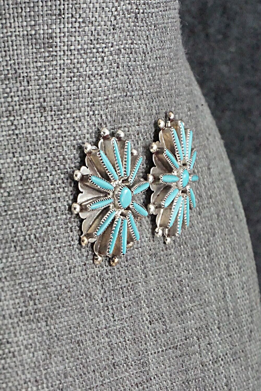 Turquoise & Sterling Silver Earrings - Samantha Waatsa