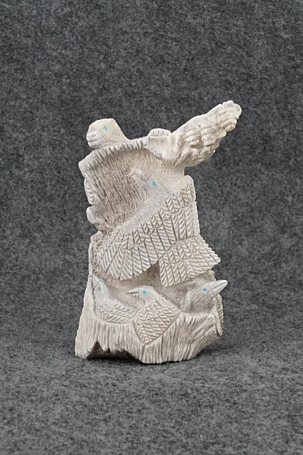 Bears and Eagle Zuni Fetish Carving - Destry Siutza