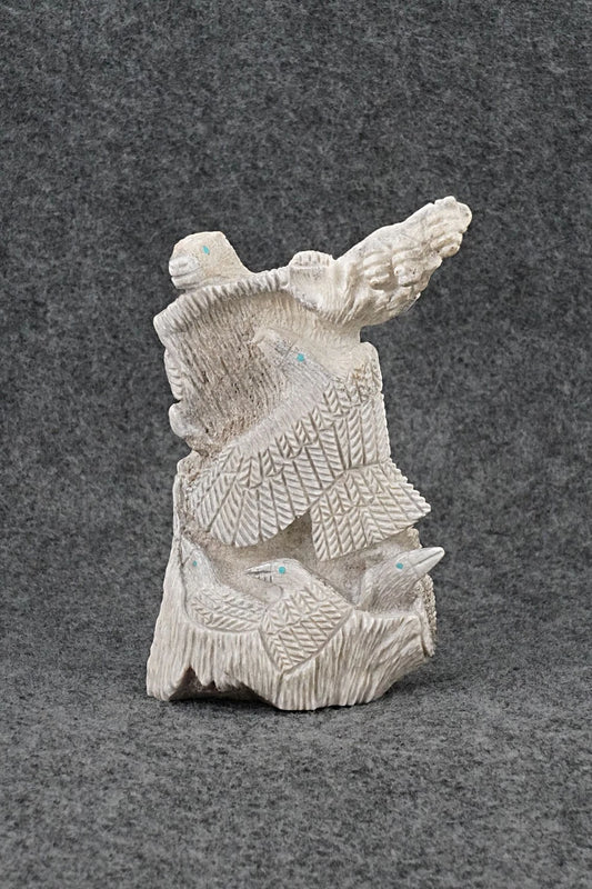 Bears and Eagle Zuni Fetish Carving - Destry Siutza