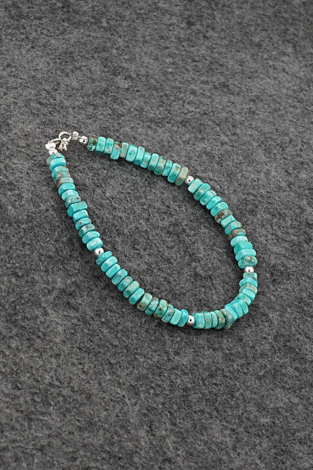 Turquoise & Sterling Silver Bracelet - Doreen Jake
