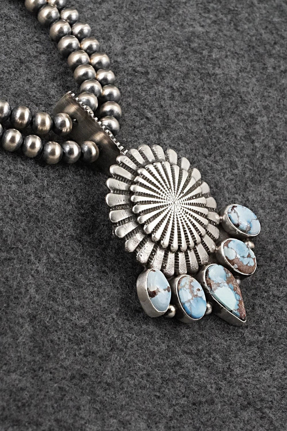 Turquoise & Sterling Silver Necklace - Tom Lewis