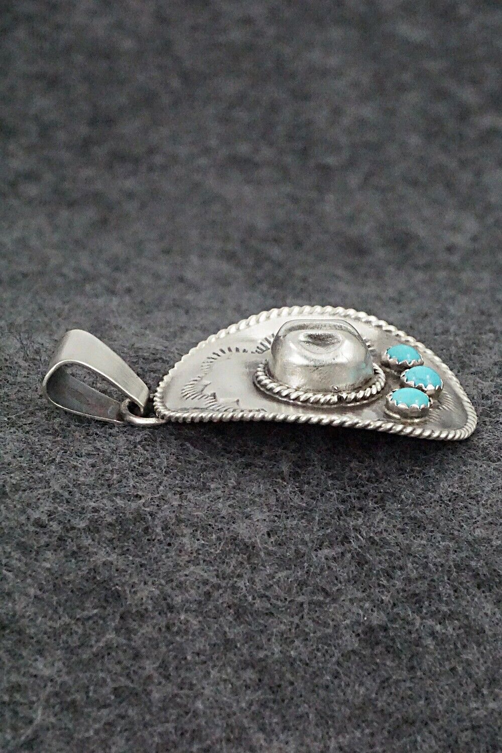 Turquoise & Sterling Silver Pendant - Bobby Platero