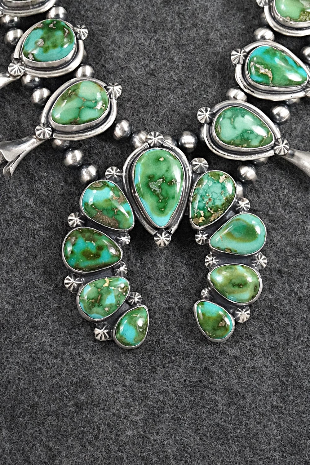 Turquoise & Sterling Silver Squash Blossom Set - Darrin Livingston