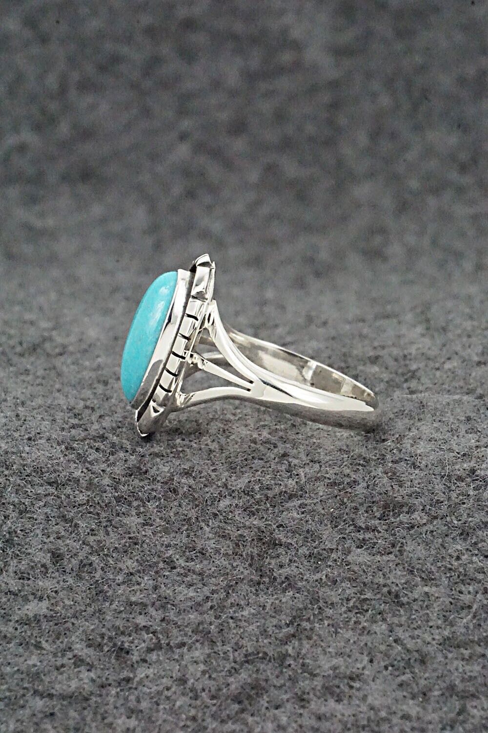 Turquoise & Sterling Silver Ring - Amos Begay - Size 9