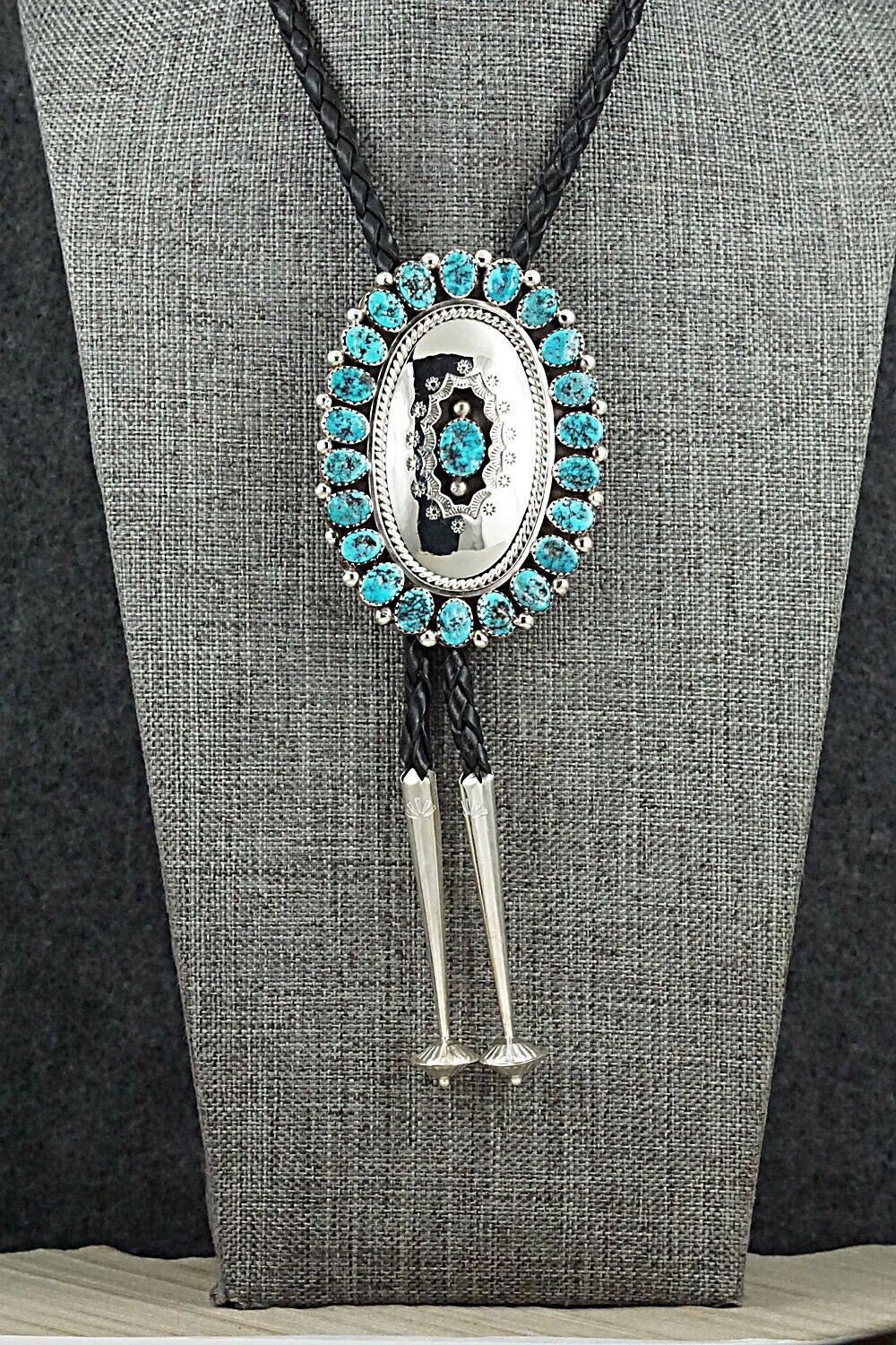 Turquoise & Sterling Silver Bolo Tie - Martin Muskett