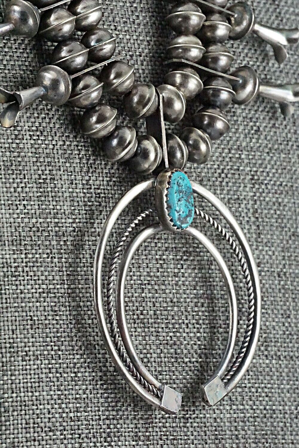 Turquoise & Sterling Silver Squash Blossom Set - Phil Garcia