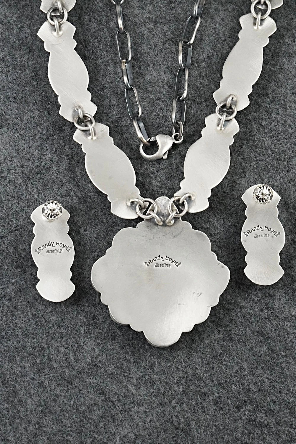 Turquoise & Sterling Silver Necklace and Earrings Set - Randy Boyd