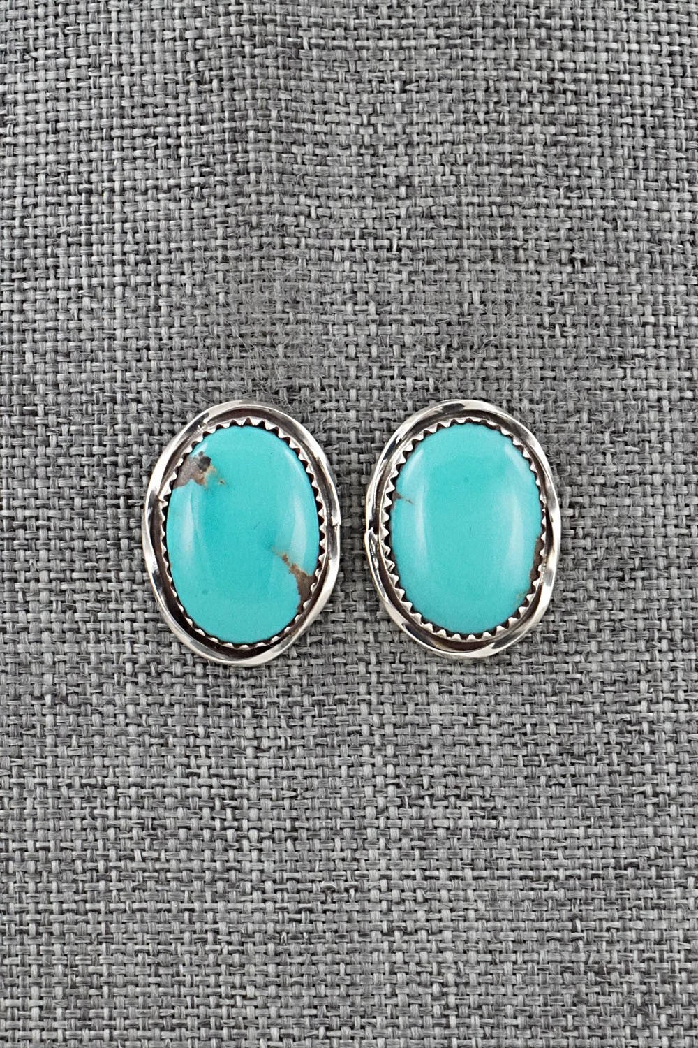 Turquoise & Sterling Silver Earrings - Ernest Hawthorne