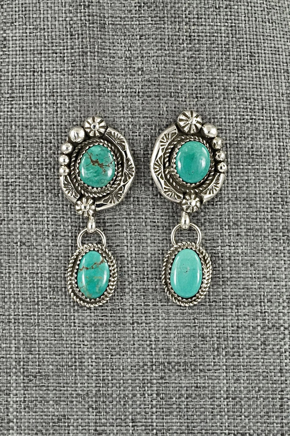 Turquoise & Sterling Silver Necklace and Earrings Set - Phil Nez