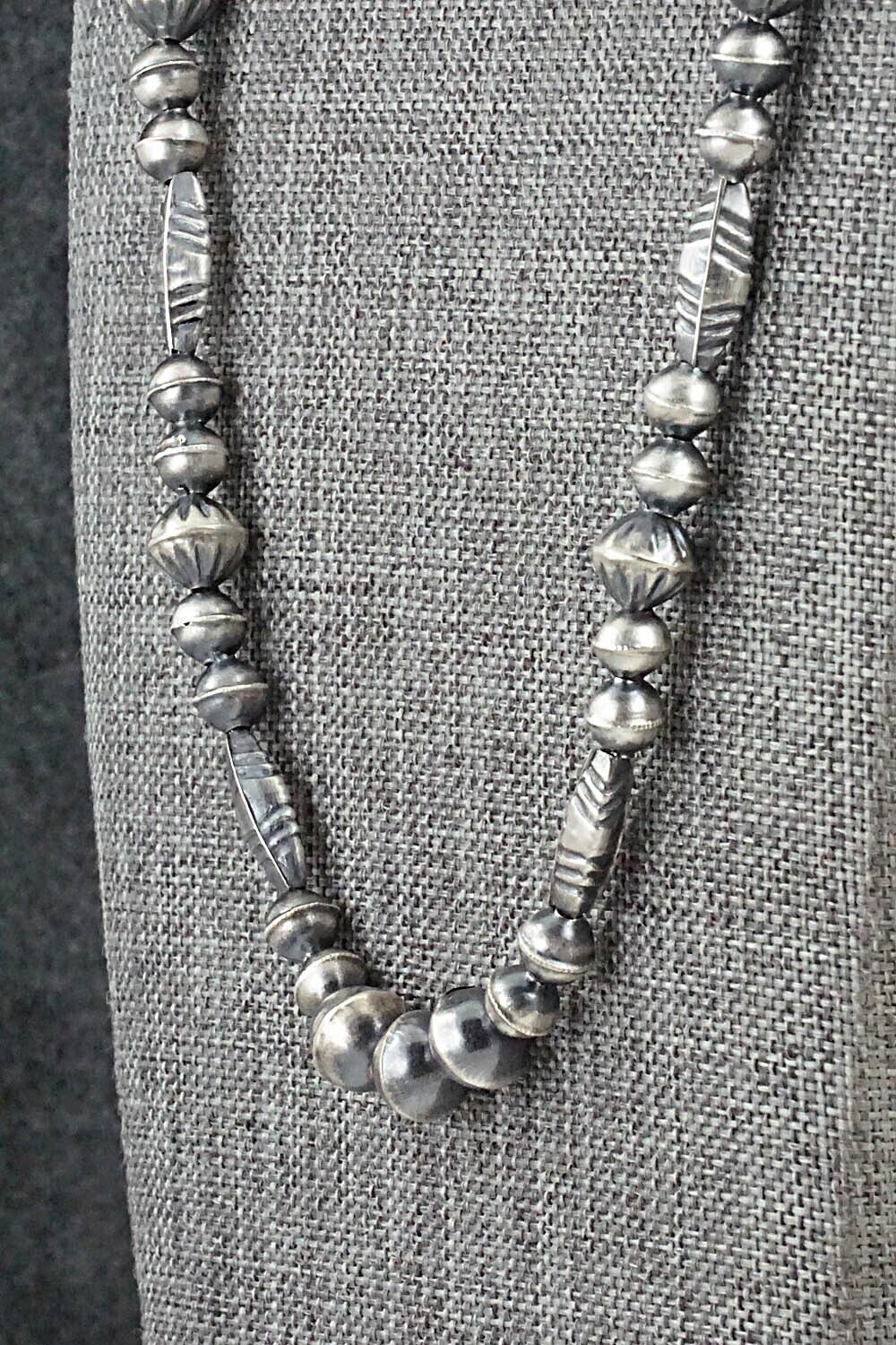 Sterling Silver Navajo Pearl Necklace 24" - Vintage