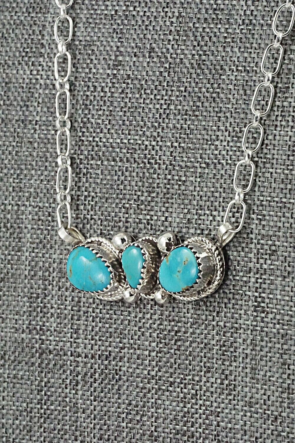 Turquoise & Sterling Silver Necklace - Ernest Hawthorne