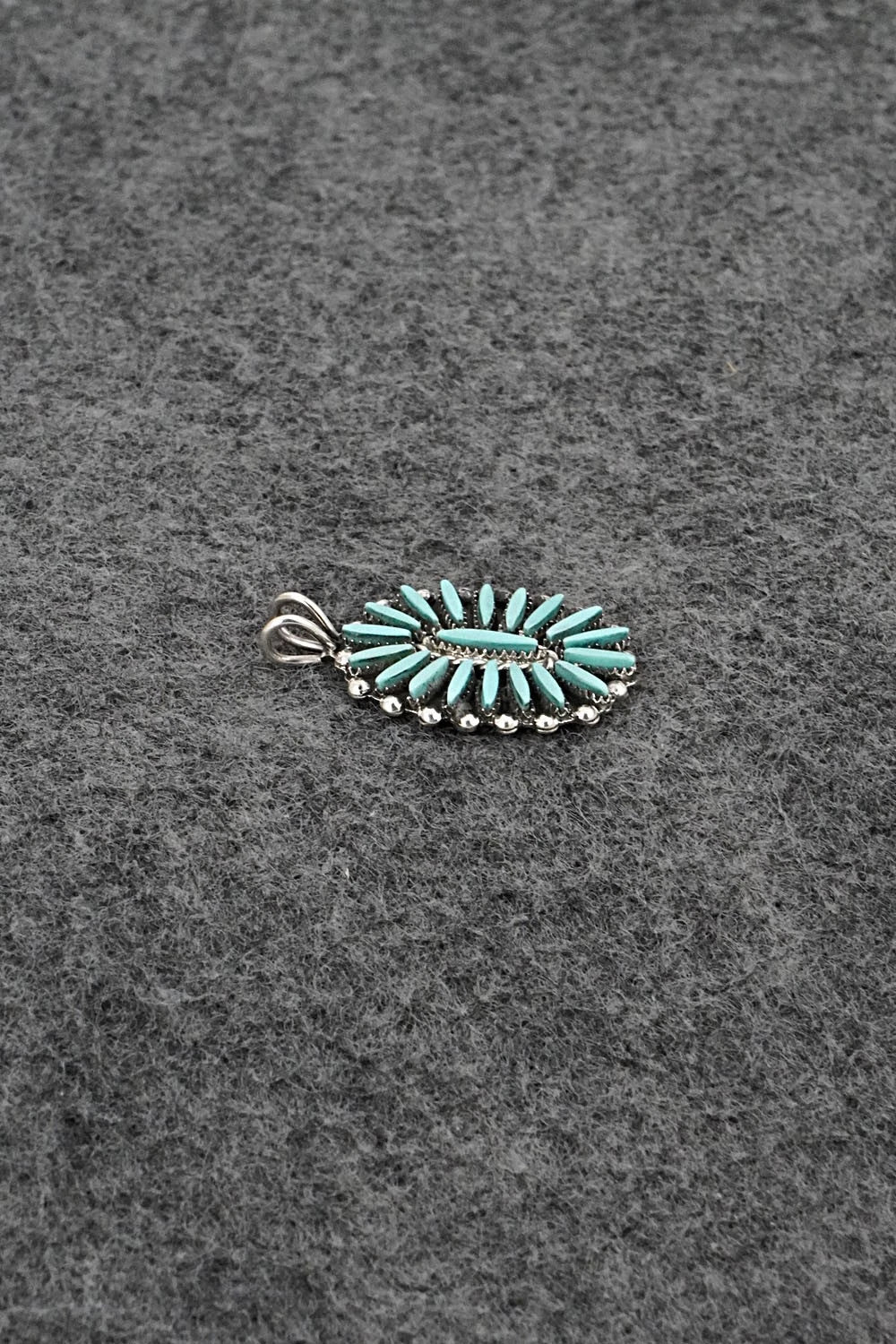Turquoise & Sterling Silver Pendant - Fritzon Owaleon