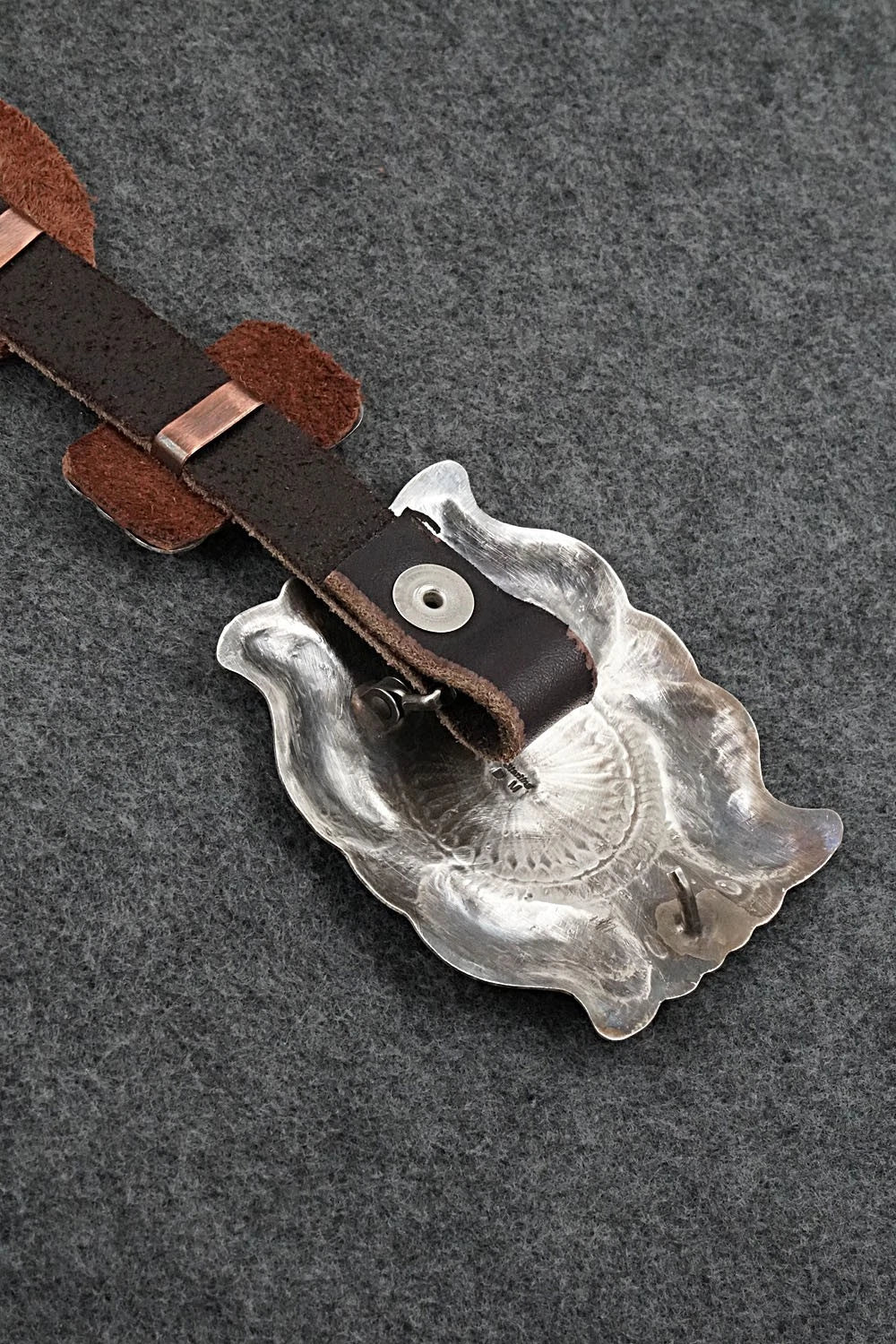 Sterling Silver & Leather Concho Belt - Dan Morgan