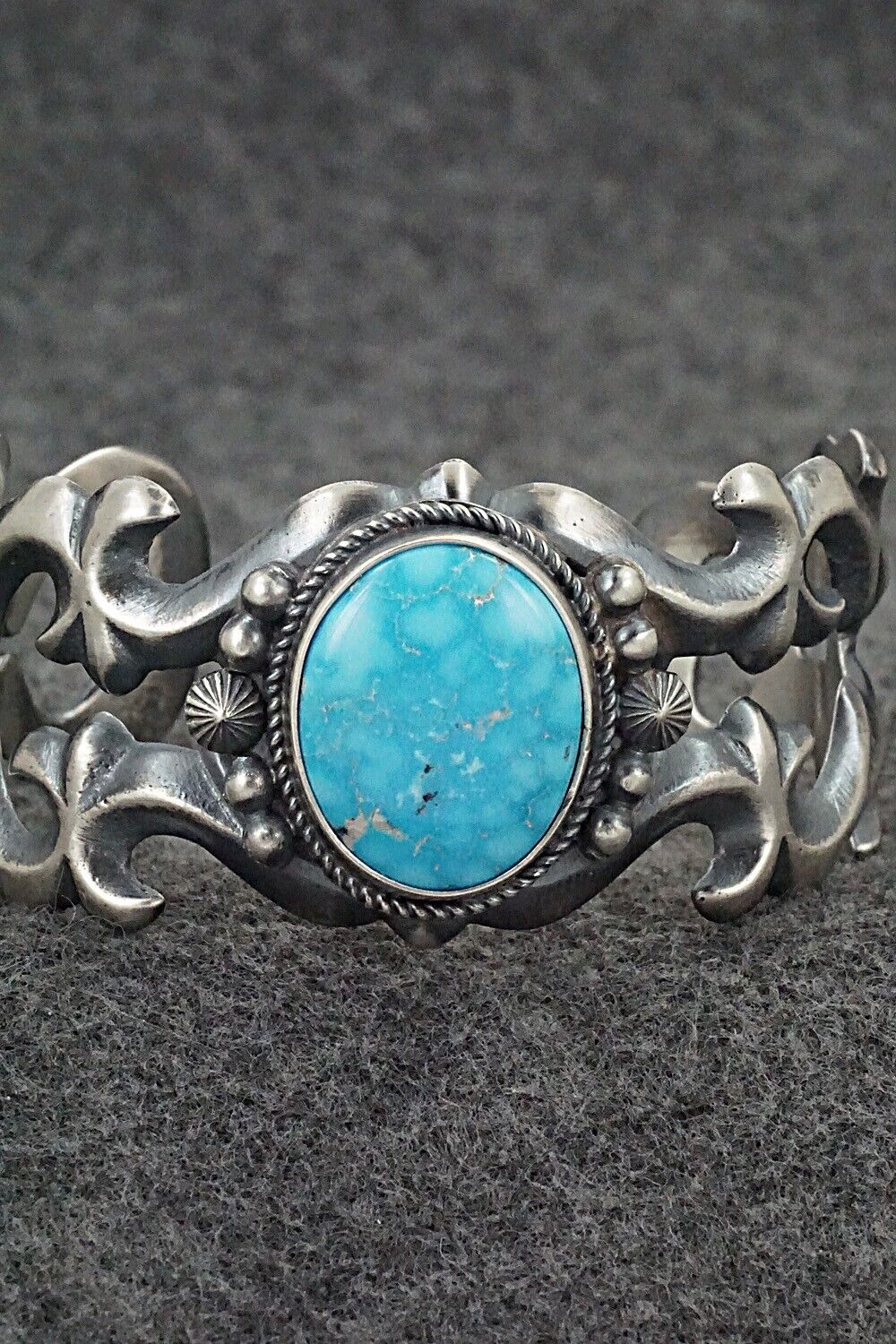 Turquoise & Sterling Silver Bracelet - Harrison Bitsue