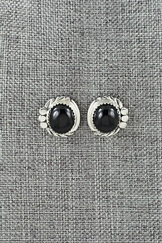 Onyx & Sterling Silver Earrings - Delores Cadman