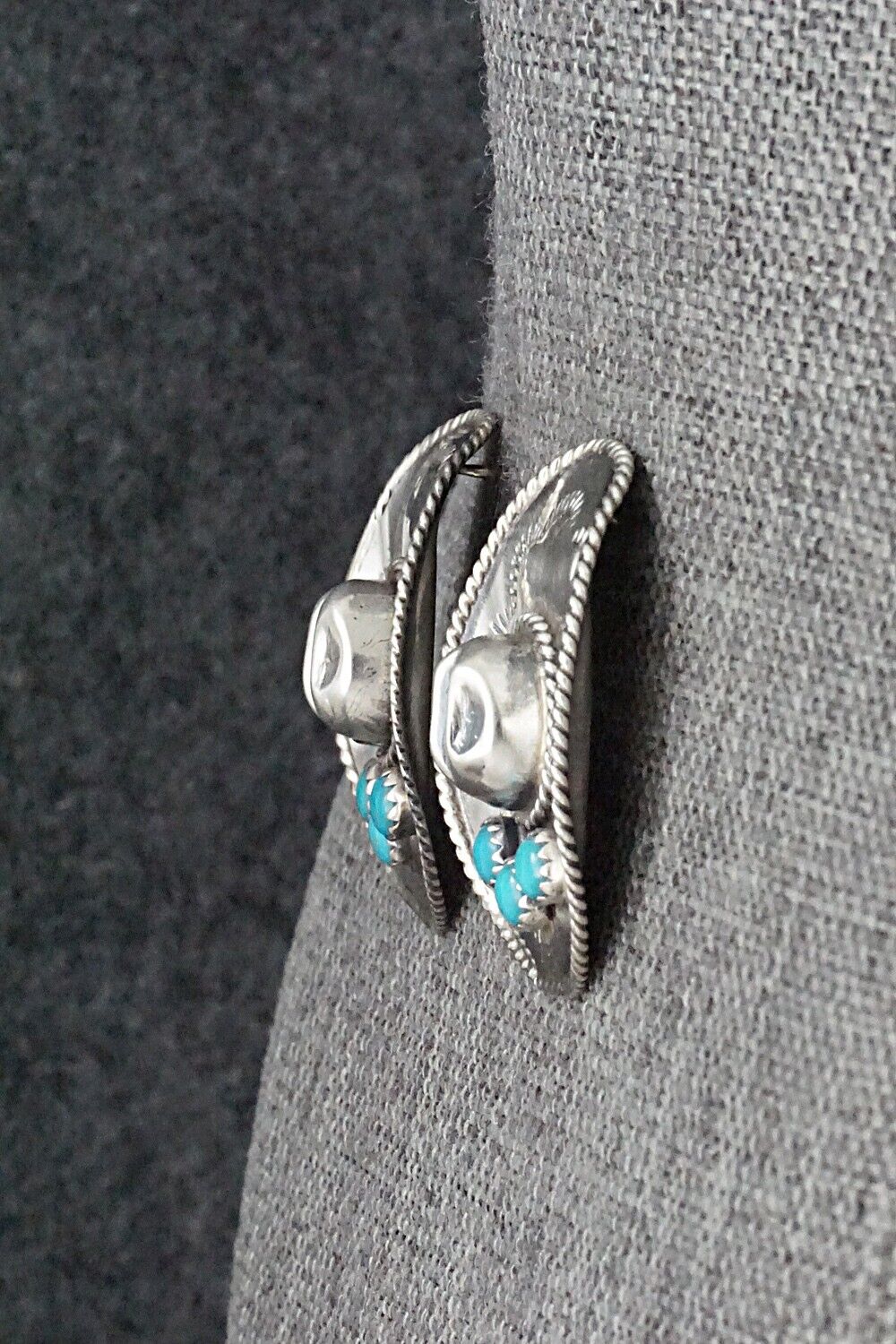 Turquoise & Sterling Silver Earrings - Bobby Platero